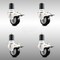 Service Caster 3 Inch 316SS Black Poly Swivel 1-3/4 Inch Expanding Stem Caster Set Lock Brake SCC-SS316TTLEX20S314-PPUB-BLK-134-4 - alternate 2